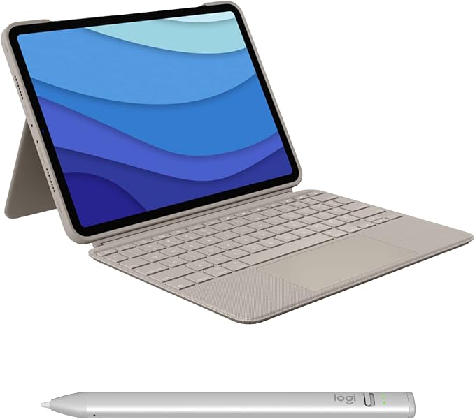 Logitech Combo Touch iPad Pro 11-inch Keyboard Case and Logitech Crayon Digital by Logitech