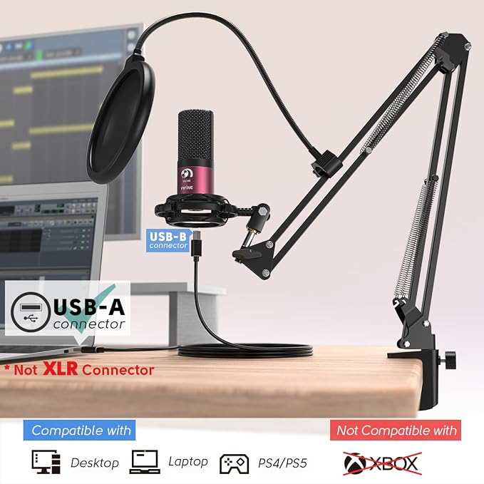 FIFINE Podcast Microphone Kit-USB PC Computer Recording Microphone, Condenser - Image 8