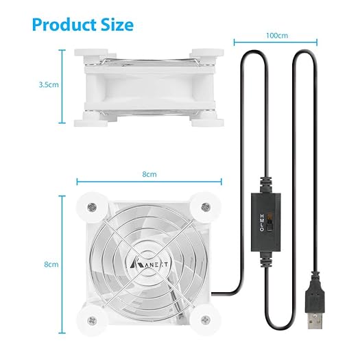 ANEXT, USB Fan, USB Computer Fan, Silent Fans - Image 6
