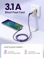 AINOPE USB C Charger Cable, 3.1A Type C Charger Cable Fast Charging, Right - Image 4