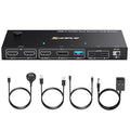 USB C HDMI DP KVM Switch for 1 Desktop+1 Laptop, Dual Monitor KVM Switch by Welcometothebrandflagship