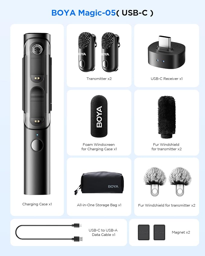 BOYA Magic-05 Wireless Lavalier Microphone, 30Hrs Battery, 328FT Los Range - Image 9