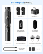 BOYA Magic-05 Wireless Lavalier Microphone, 30Hrs Battery, 328FT Los Range - Image 9