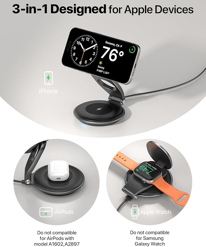 EXW Travel Charging Station for Magsafe Charger, Wireless Charging Station for - Image 7