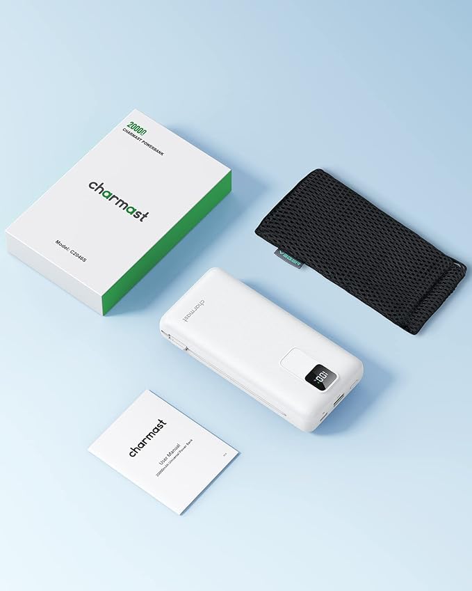 Charmast Portable Charger with Built-in Cables and Wall Plug, 20000mAh 20W USB - Image 9