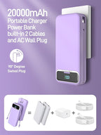 Portable Charger with Built in Cables and Wall Plug, Portable Charger 20000mAh - Image 2