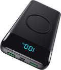 Wireless Portable Charger 30800mAh, 15W Wireless Charging USB C Power Bank by YHO