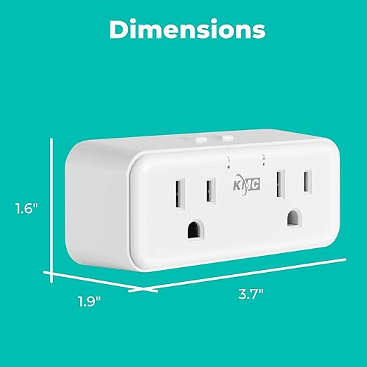 KMC Smart Plug Duo 4-Pack, 2-Outlet Wall Plug Extender, Smart Outlet Splitter - Image 4
