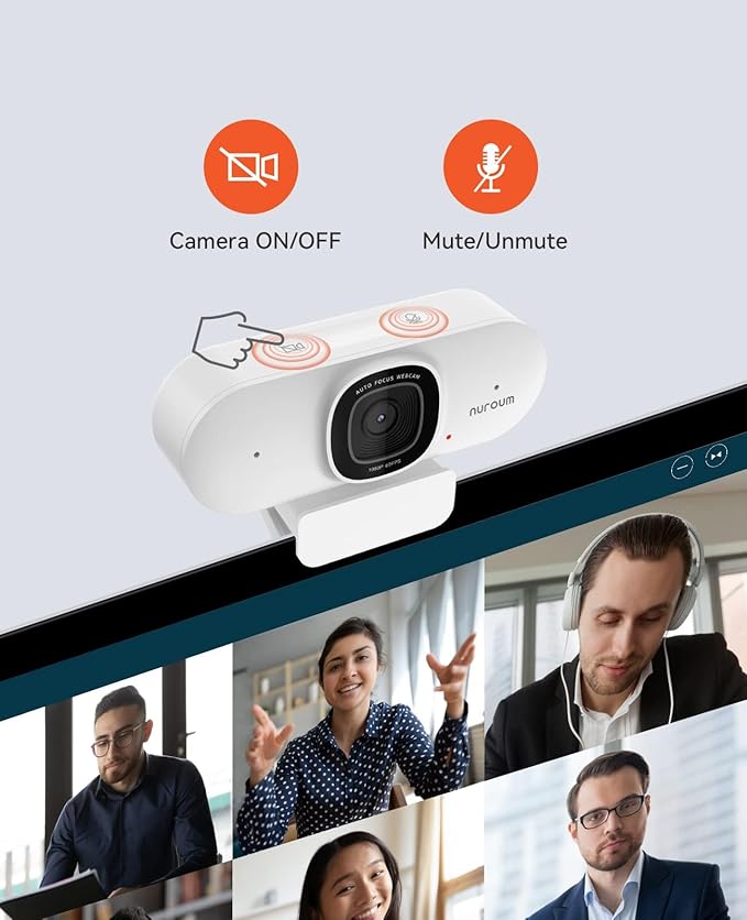 NUROUM V15AF 2K Webcam for PC, 1080p 60FPS AutoFocus Web Camera - Image 5