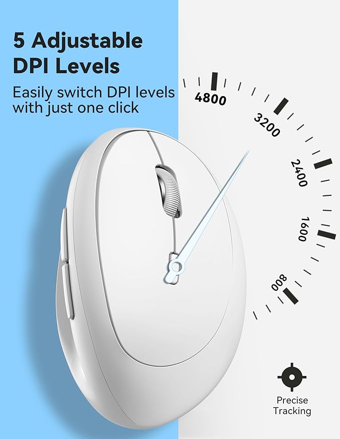 TECKNET Wireless Mouse, 5 Adjustable DPI Levels, 6 Buttons, 4800 DPI Wireless - Image 3
