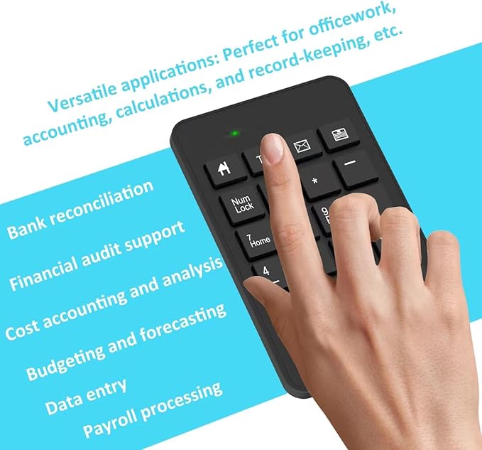 Wireless Number Pad with Battery, Enhanced Efficiency with 23 Keys Numeric - Image 4
