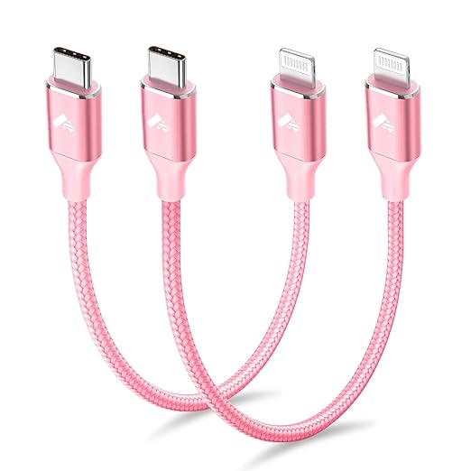 USB C to Lightning Cable 1FT 2Pack, Power Delivery iPhone Cables Type C iPhone by Aiminu