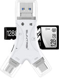 SD Card Reader for iPhone/ipad/Android/Mac/Computer/Camera, 4 in1 Micro SD Card by SUNTRSI