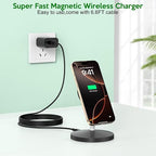 2Pack Magnetic Wireless Mag-Safe Charger Stand, Long 6FT USB C Cable + USB C - Image 5