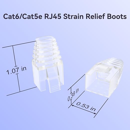 CableGeeker 100-Pack Cat6 / Cat5e RJ45 Strain Relief Boots, RJ45 Boot, Cat 6 - Image 2