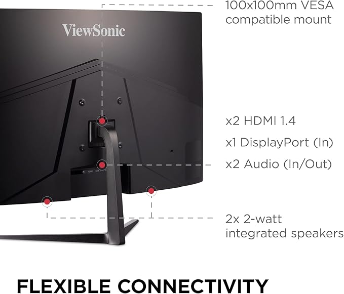 ViewSonic VX3218C-2K 32 Inch Curved 1440p 1ms 165Hz Gaming Monitor - Image 6