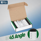 Everest 45° Angled RJ45 Cat6A Keystone Jacks 10-Pack in Black - Image 2