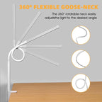 Voncerus LED Desk Lamp with Clamp, Eye-Caring Clip on Lights - Image 3