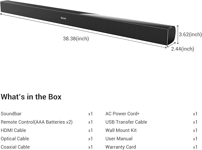 SYLVOX Elf S2 Soundbar, 60W TV Speaker - Image 8