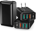 USB C Wall Charger 40W, Excgood 4Port USB Charging Block Flat Foladable Wall by Excgood