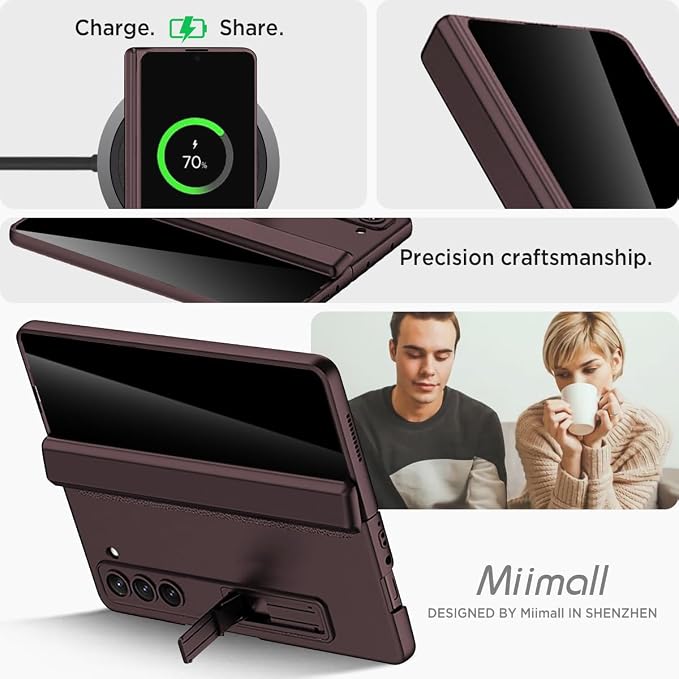 Miimall for Fold 6 Case with Privacy Screen Protector, Z Fold 6 Phone Case Stand - Image 7