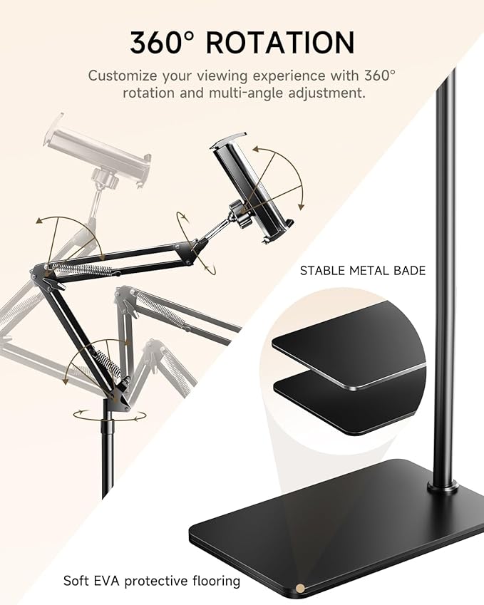 Floor Stand for Kindle with Remote Page Turner, Holder Stand for Reading in Bed - Image 6