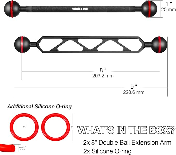 MINIFOCUS 8" Double Aluminum Extension Arm, Waterproof and Rustproof - Image 4