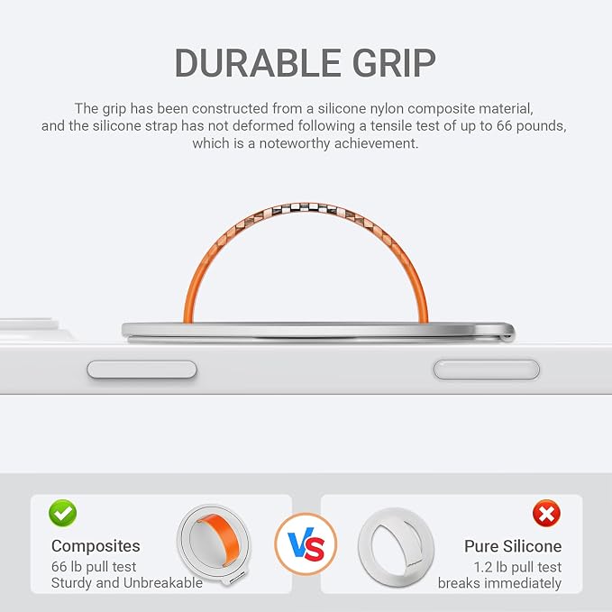 Grat 3 Upgraded Magnetic Phone Grip Stand, 360° Rotatable Silicone Strap Phone - Image 2