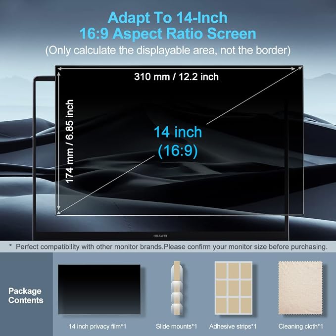 Laptop Privacy Screen 14 Inch Privacy Filter Screen Protector - Image 5