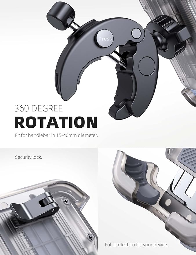 Lamicall Motorcycle Phone Mount, Bike Phone Holder - Image 6