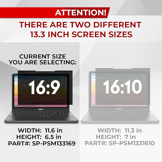 Magnetic Laptop Privacy Screen 13.3 Inch 16:9 - Image 3