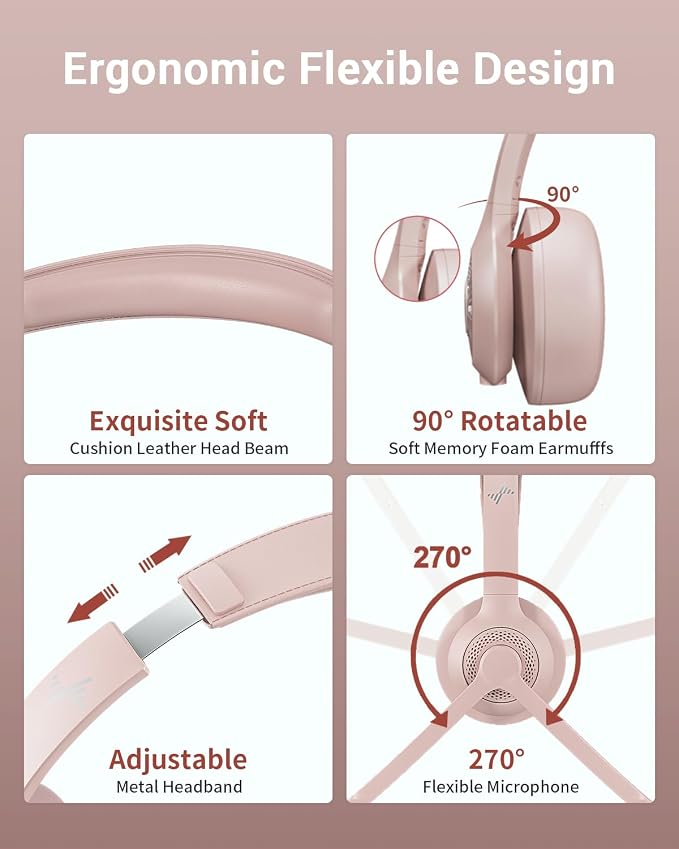 Wireless Headset with AI Noise Cancelling Microphone Bluetooth Headset - Image 5