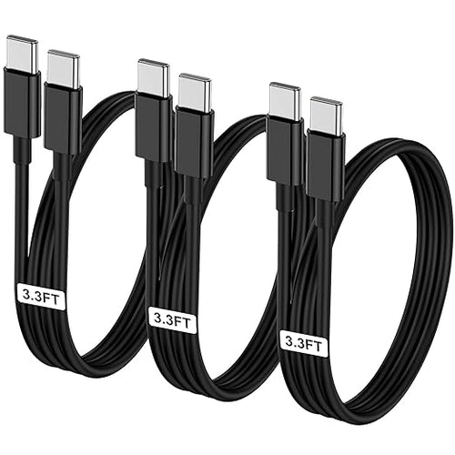 3-Pack Black 3.3FT 60W USB C to USB C Cable, Type C to Type C Cable, Fast by LOFPYE