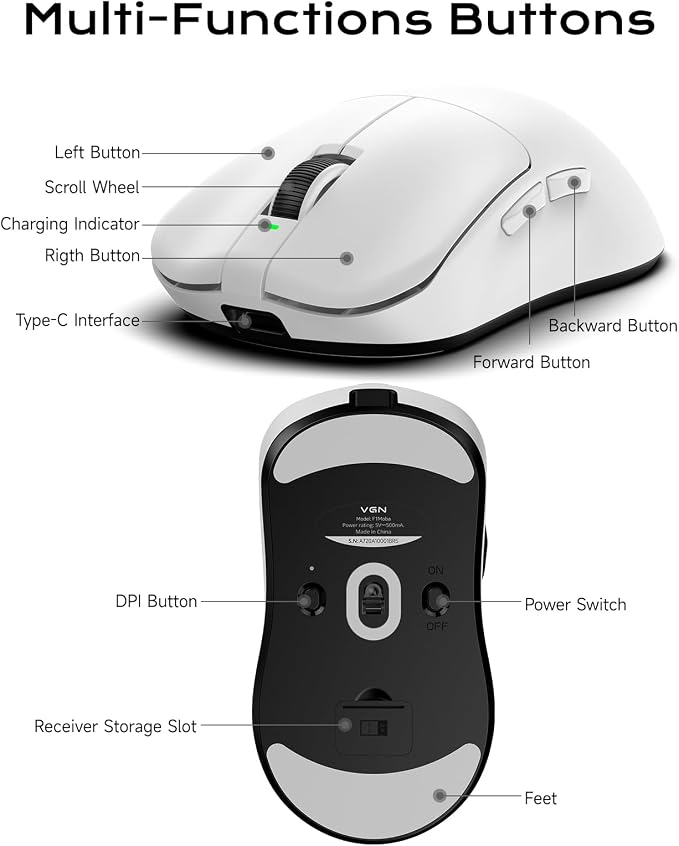 VGN Lightspeed Wireless Gaming Mouse - Image 8