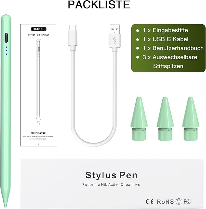 Pen for iPad 2018-2025, HATOKU 15 Mins Fast Charging Pencil 1st Gen - Image 6
