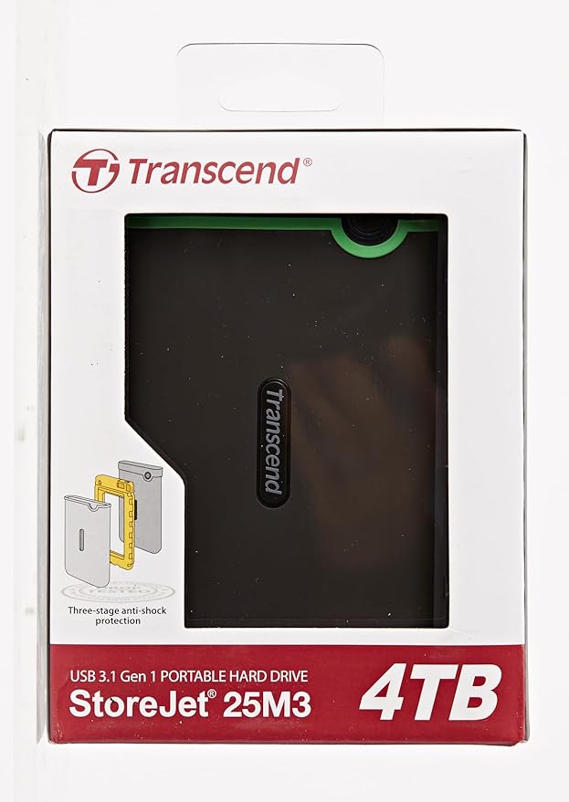 Transcend 4TB SJ25M3, USB 3.1 Portable Hard Drive Rugged, Anti-Shock Resistant - Image 7