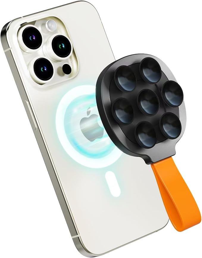Magnetic Suction Cup Phone Mount, Ultra-Comfort Silicone Suction Grip Holder by ConvenientEfficientSimple