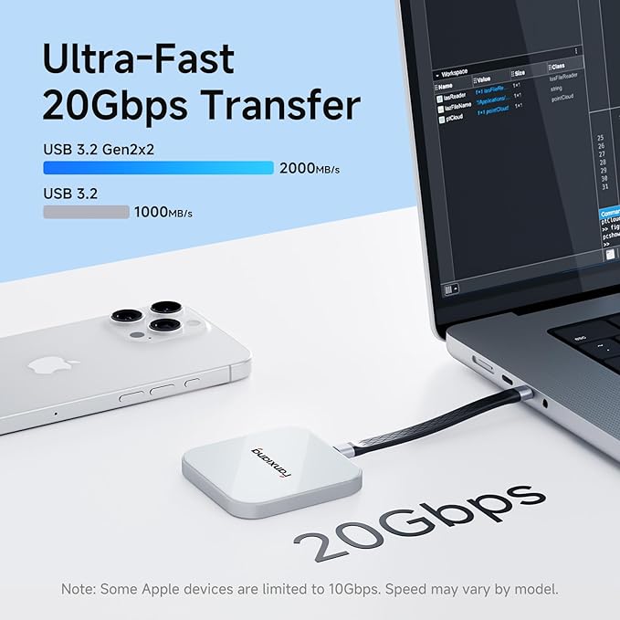 500GB Magnetic External SSD, 2000MB/s Type-C USB 3.2 Gen 2x2 Portable SSD - Image 3