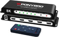 HDMI Switch 8K 4 Port – HDMI 2.1 48Gbps Auto-Switching, 8K@60Hz/4K@120Hz by PONYBRO