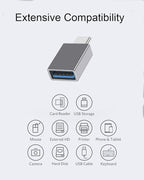 USB C Male to USB A Female Adapter, USB 3.2 GEN2 10Gbps High-Speed Data PD 60W - Image 3