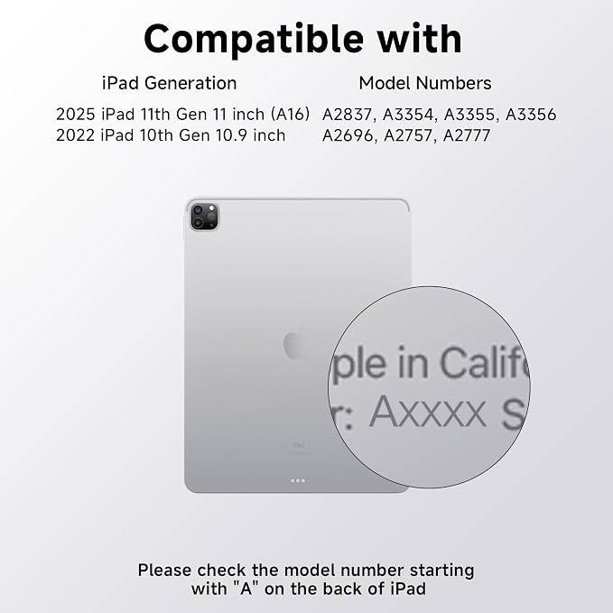 iPad Keyboard Case for iPad 10th Gen & 11th, Magic Wireless Keyboard - Image 2