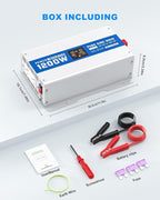1200W Pure Sine Wave Power Inverter 12V DC to 120V AC Converter 2400 Watt Peak - Image 7