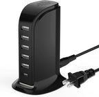 USB Charging Station for Multiple Devices, USB-C Port Supports PD Quick Charge by Unknown