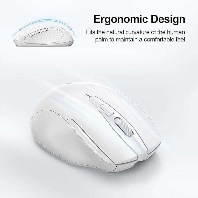 TECKNET Wireless Mouse Rechargeable 4800 DPI Silent USB A & Bluetooth Mouse 6 - Image 8