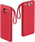 VRURC Portable Charger, 10000mAh Power Bank Built in Cables by Home