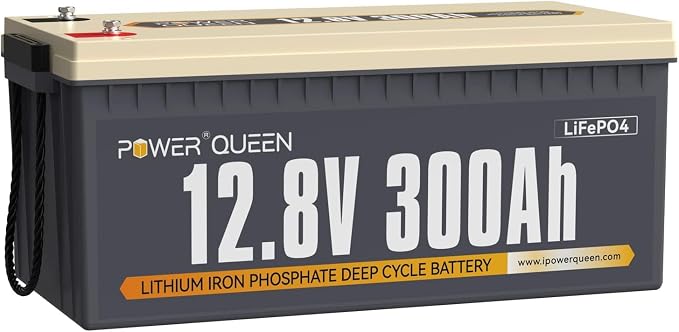 Power Queen 12V 300Ah Deep Cycle Battery, LiFePO4 Lithium Battery, Max.3840Wh by PowerQueen