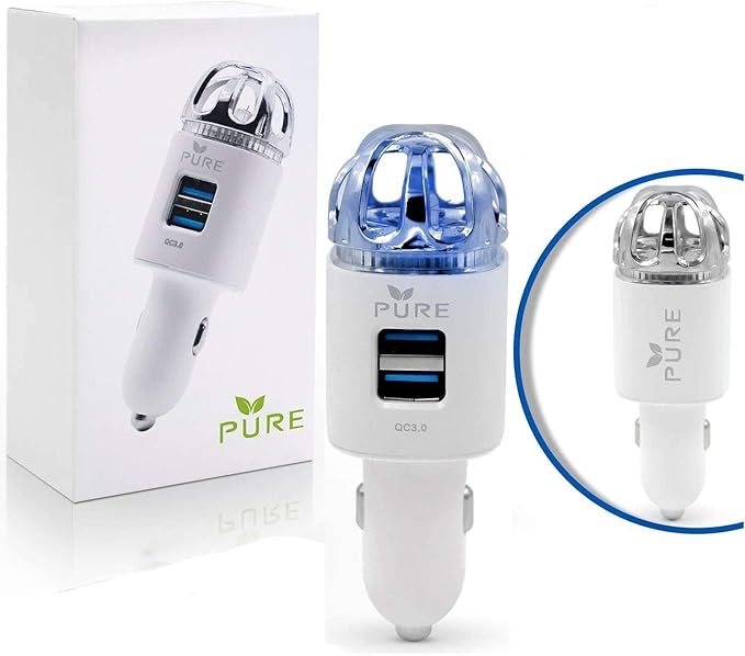 Car Air Purifier 3in1 Premium Stainless Steel HEPA Filter Ionizer w/Dual USB by Unknown