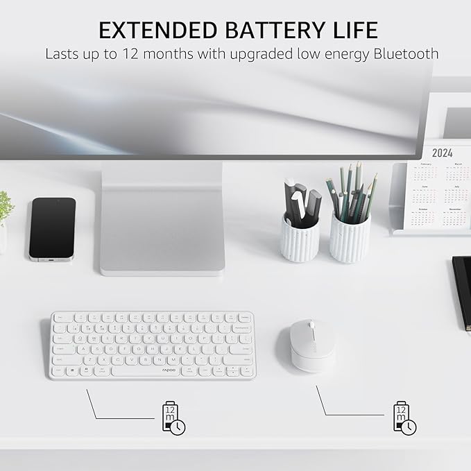 Rapoo 9010M Multi-Device Keyboard and Mouse Combo, 2.4GHz/Bluetooth 5.0/4.0 - Image 8