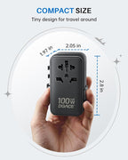 DOACE Universal Travel Adapter, 100W GaN 3.0 European Travel Plug Adapter - Image 8