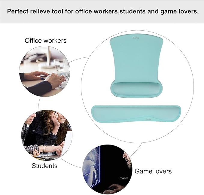 MOSISO Wrist Rest Support for Mouse Pad & Keyboard Set, Ergonomic Mousepad - Image 6